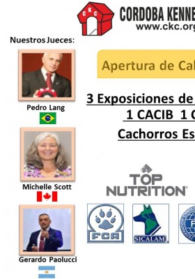 3 Exposiciones de Campeonato 1 CACIB 1 CACLAB Cach...